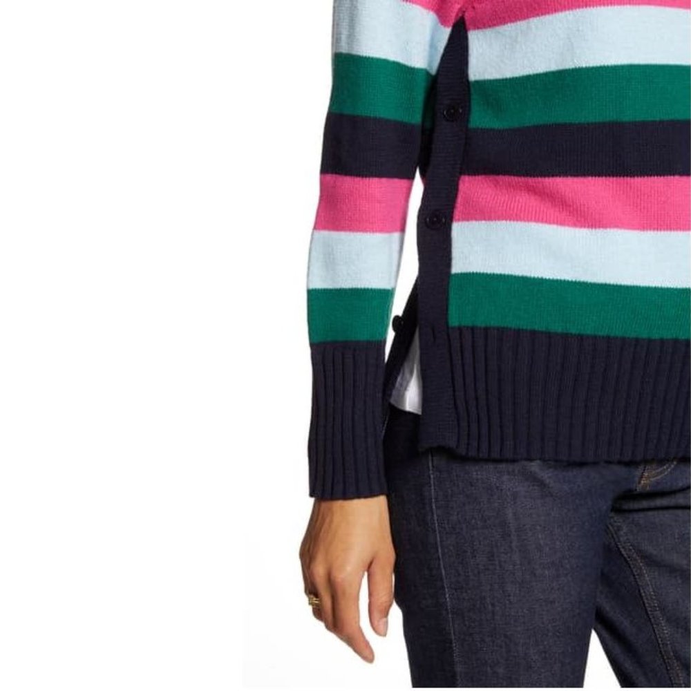 1901 Striped Side Button Pullover Sweater sz S NEW - Picture 13 of 15